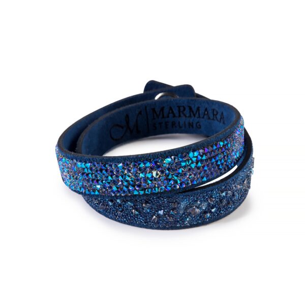 Pulseira Marmara Sterling Azul com Cristais Swarovski